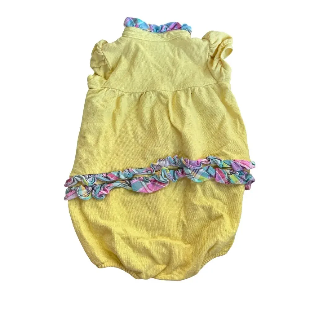 Ralph Lauren Yellow/Pink Plaid infant Romper 3M